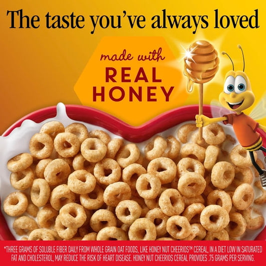 Honey Nut Cheerios, Heart Healthy Gluten Free Breakfast Cereal, 10.8 oz